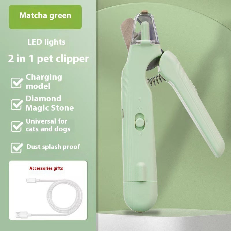 2 In 1 Pet Nail Clippers With Led Light Dog Cat Special Blood Line Scissors Multifunction Animals Paw Nail Trimmer Pet Supplies - 0 - CJ