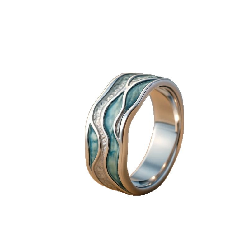 Beach Wave Series Ring Design Aurora Ocean Holiday Style Jewelry - 0 - CJ