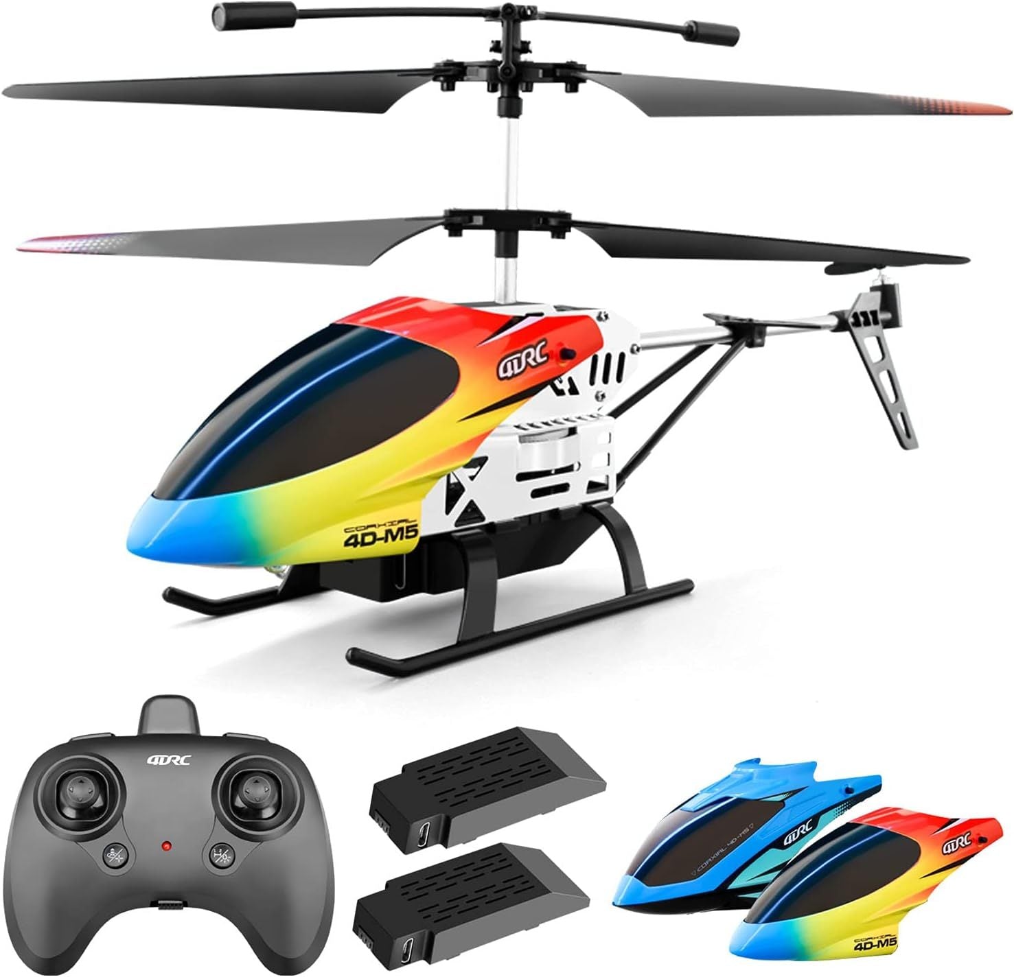 4DRC M5 RC Helicopter For Kids 3-12 And Beginners, Remote Control Helicopter With Altitude Hold, 2 Batteries With 30Mins Flight,Whole Alloy Toy.Logistics Is Randomly Sent By UPS,USPS,UNI.