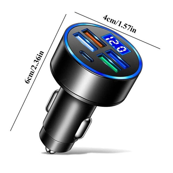 5 USB Port Super Fast Car Charger Adapter For Android Cell Phone