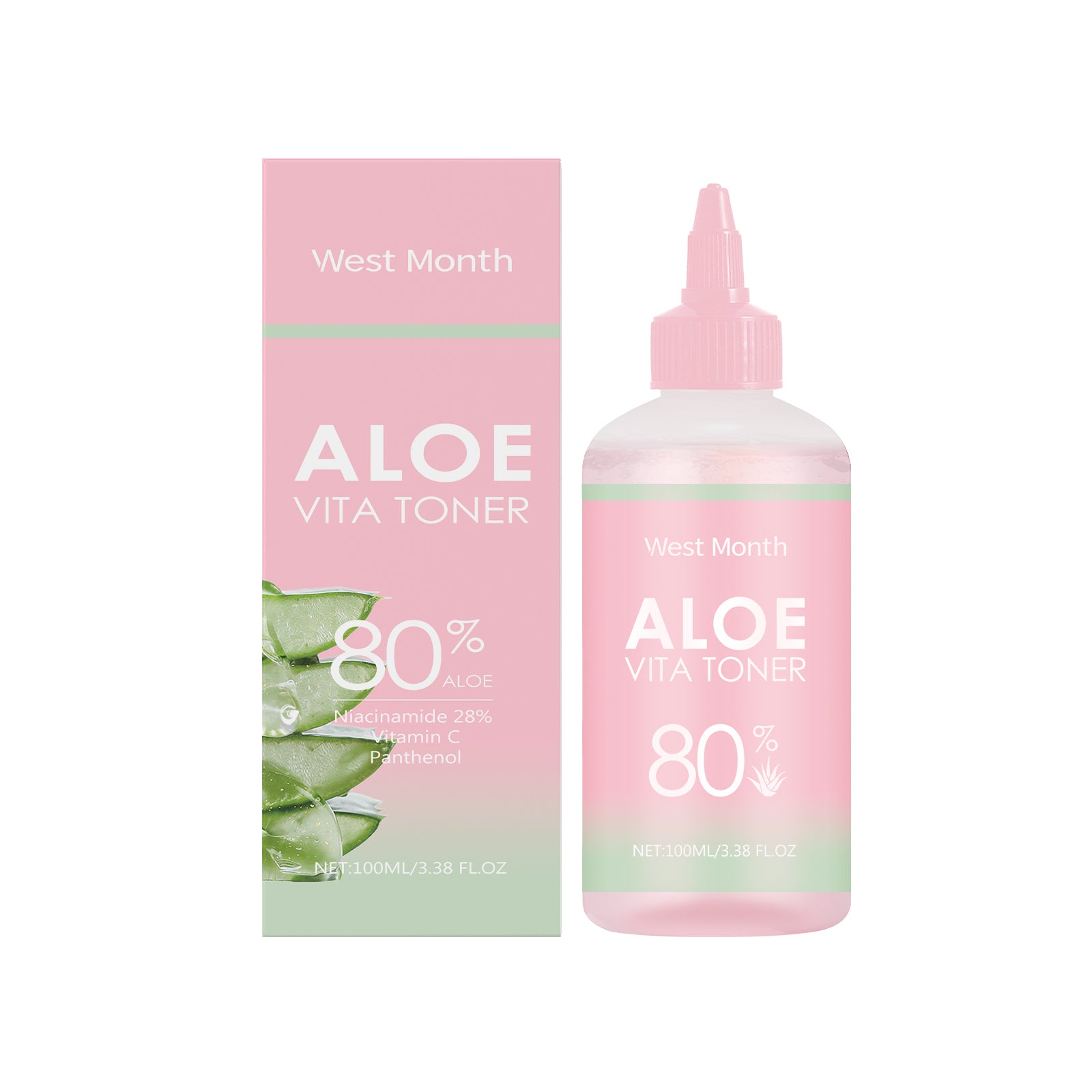 West&Month Aloe Vera Moisturizing Water, Repair Facial Skin Hydrating, Moisturizing, Clear, Elastic And Improve The State