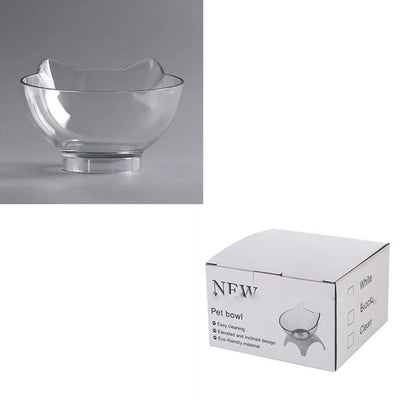Non Slip Double Cat Bowl With Raised Stand Pet Food Cat Feeder Protect Cervical Vertebra Dog Bowl Transparent Pet Products - 0 - CJ - Single transparent and box - CJMY122872110JQ