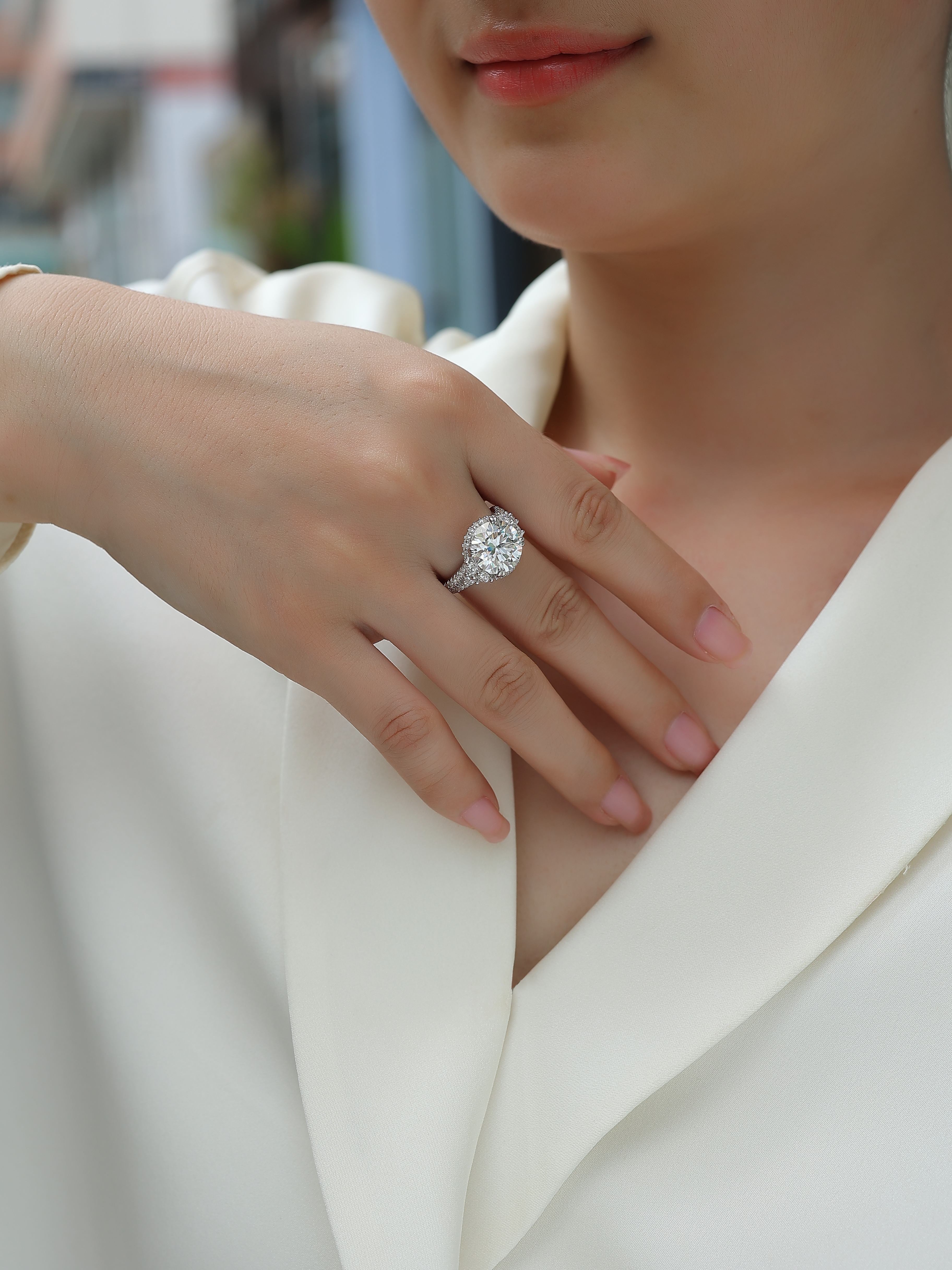 1Dance With Youth - A Fashionable And Luxurious Jewelry Accessory Set With 5 - carat Moissan Diamond S925 Sterling Silver And Platinum - plated Diamond Prohibit TikTok sales - 5 - CJ