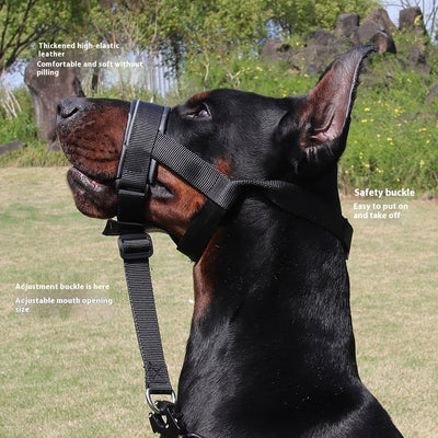 Traction Anti - biteanti - bark Mouth Traction Leather Adjustable Medium Large Dog Mouth Cover - 0 - CJ