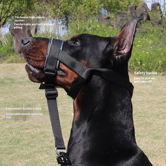 Traction Anti - biteanti - bark Mouth Traction Leather Adjustable Medium Large Dog Mouth Cover - 0 - CJ