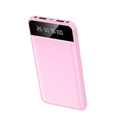 1Pc 10000mAh Power Bank Portable Ultra Slim Charger External Battery Pack With 2 USB Output Ports Charging Cable LED Flashlight Compatible With IOSPhone 15 And More - 5 - CJ