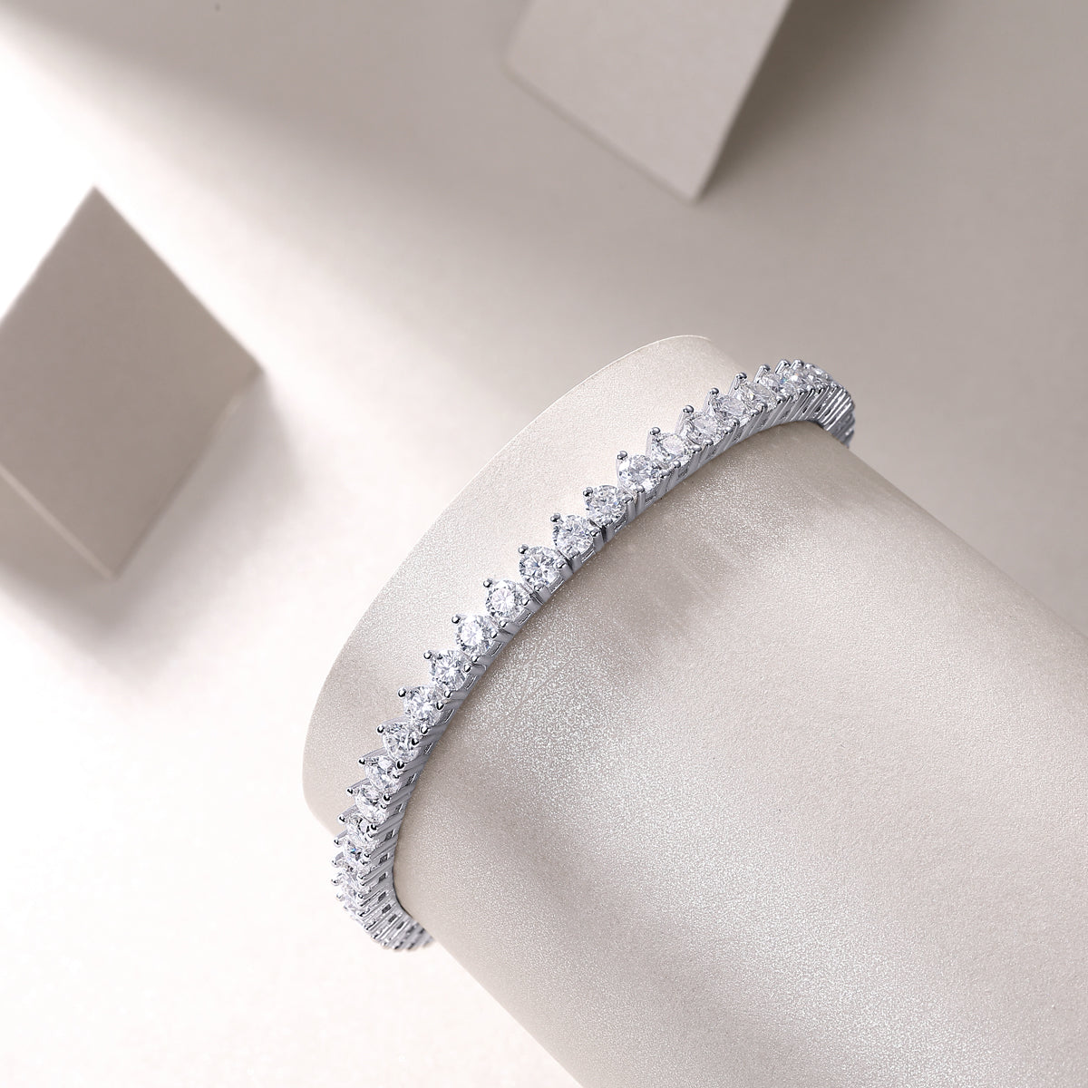 1Mark Luxury Fashion Mosan Diamond S925 Silver Bracelet Comparable To Natural Diamonds Prohibit TikTok sales - 5 - CJ