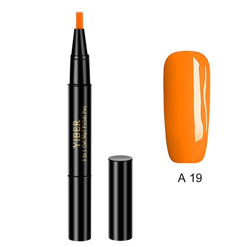 5pcs Nail Polish Pen 3 In 1 One Step Glue Pen Multicolor - 0 - CJ