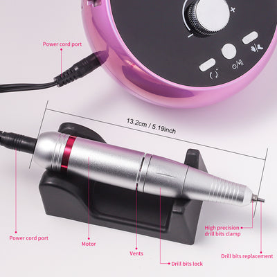 45000RPM Professional Electric Nail Drill Manicure Machine Low Noise Nails Sander Set Portable Nail Drill Tools, Used For Sanding And Polishing, Suitable For Use In Both Home And Salon Settings. - 5 - CJ