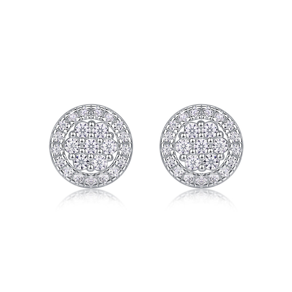 Cosmic Conjecture - Fashionable And Luxurious Diamond Jewelry Set With Moissanite S925 Sterling Silver And Platinum-plated Stud Earrings