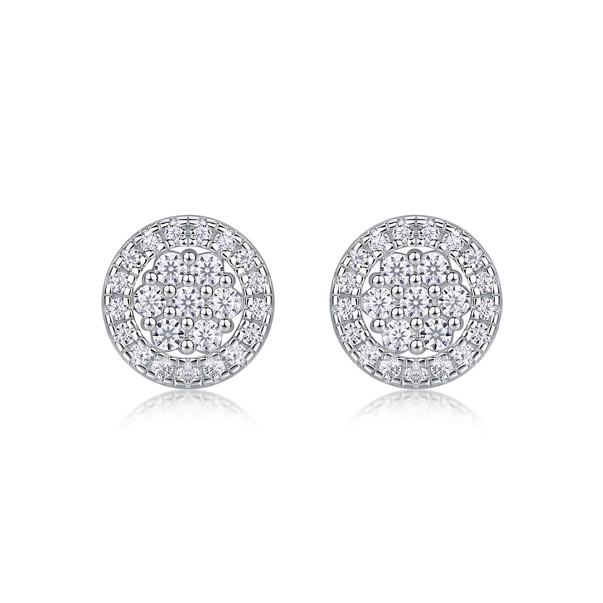 1Cosmic Conjecture - Fashionable And Luxurious Diamond Jewelry Set With Moissanite S925 Sterling Silver And Platinum-plated Stud Earrings Prohibit TikTok sales