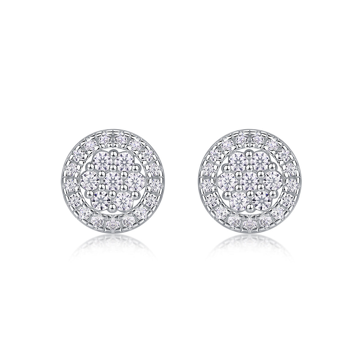 Cosmic Conjecture - Fashionable And Luxurious Diamond Jewelry Set With Moissanite S925 Sterling Silver And Platinum-plated Stud Earrings