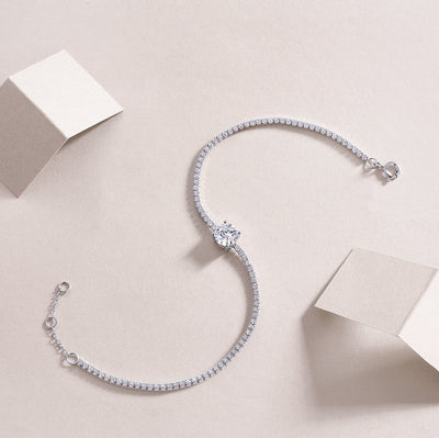1Dawn Dew Beads Luxury Fashion Mossan Diamond Silver Jewelry Comparable To Natural Diamond Bracelet Prohibit TikTok sales - 5 - CJ
