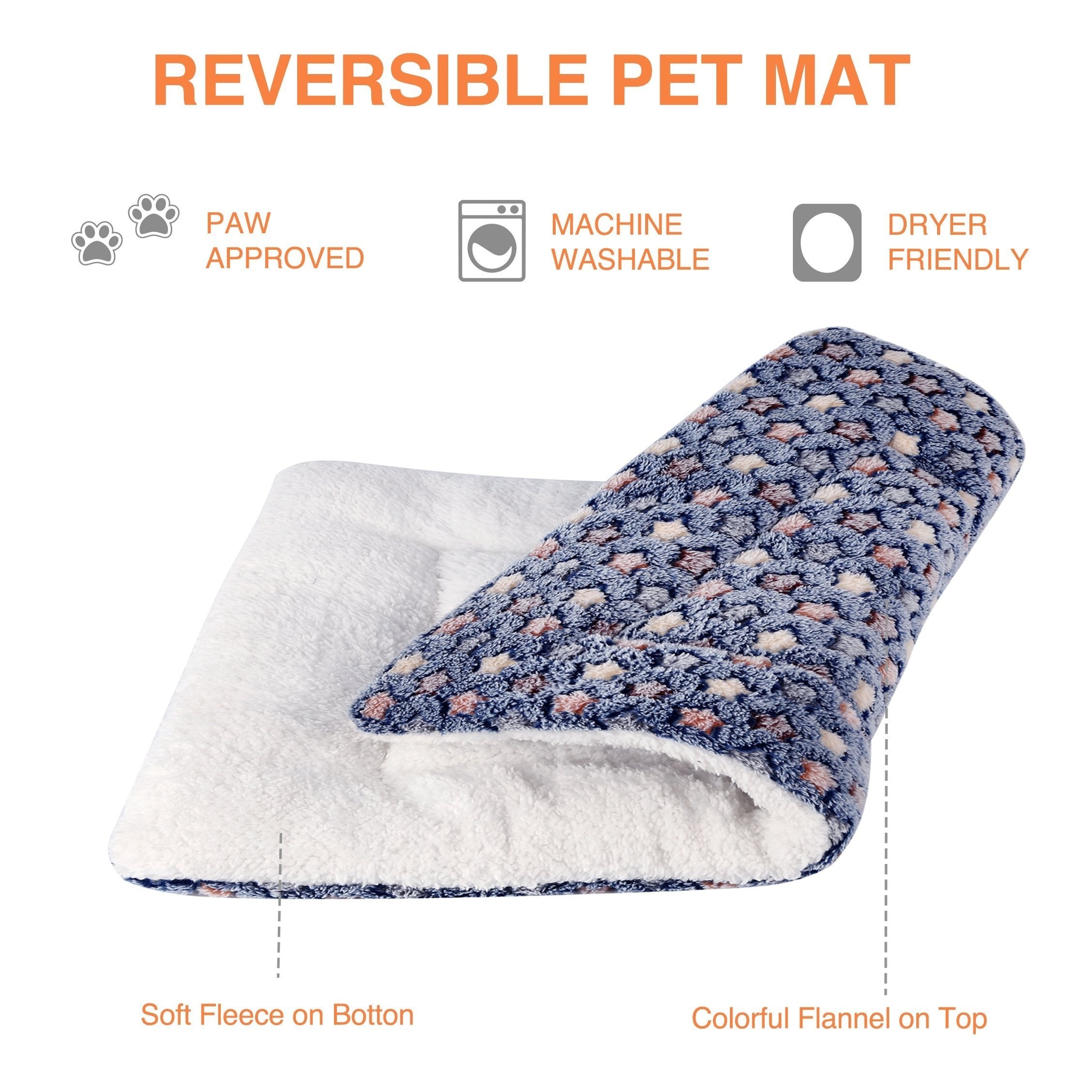 Pets Dog Bed Mat Crate Pad Soft Pet Bed Washable Crate Mat For Large Medium Small Dogs Reversible Fleece Dog Crate Kennel Mat Cat Bed Liner Super Soft Fluffy Premium Fleece Pet Blanket - 5 - CJ