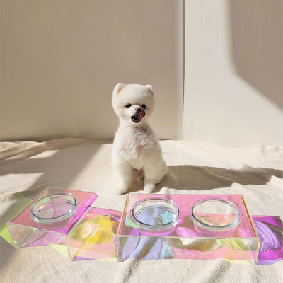 Acrylic Pet Dazzling Bowl Food Basin Small Dog - 0 - CJ