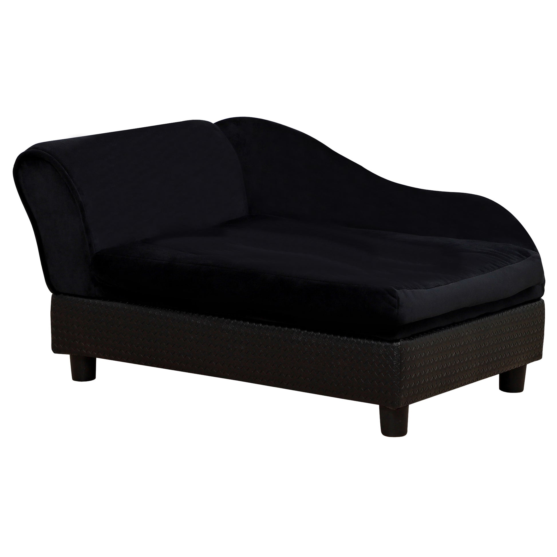 Pet Sofa Bed Couch with Storage, Pet Sofa for Cats and Small Dogs, Black