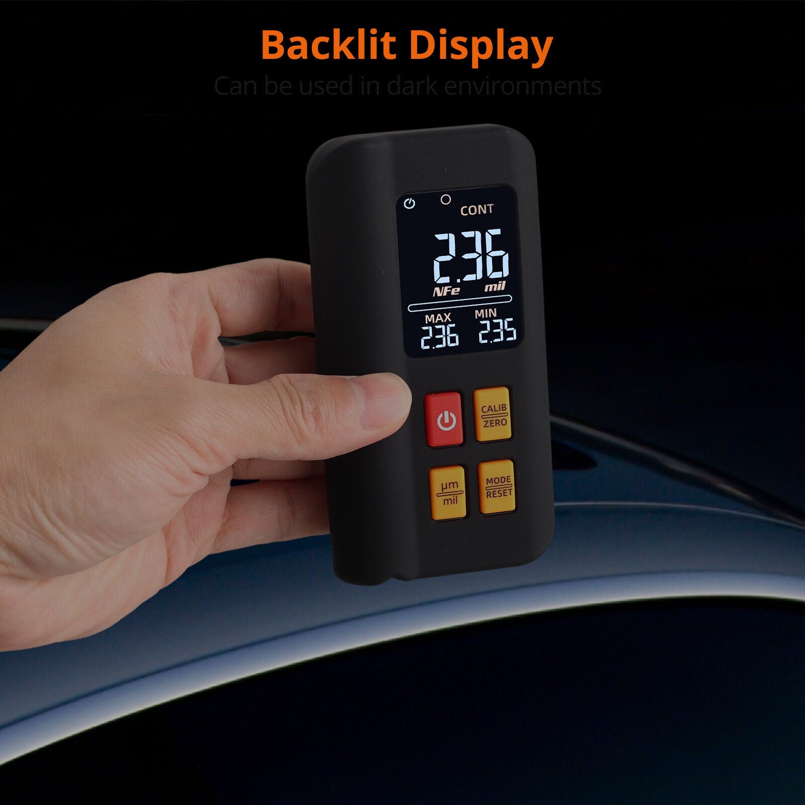 LCD Digital Thickness Gauge Car Coating Paint Film Depth Tester Fe NFe Probe - 5 - CJ