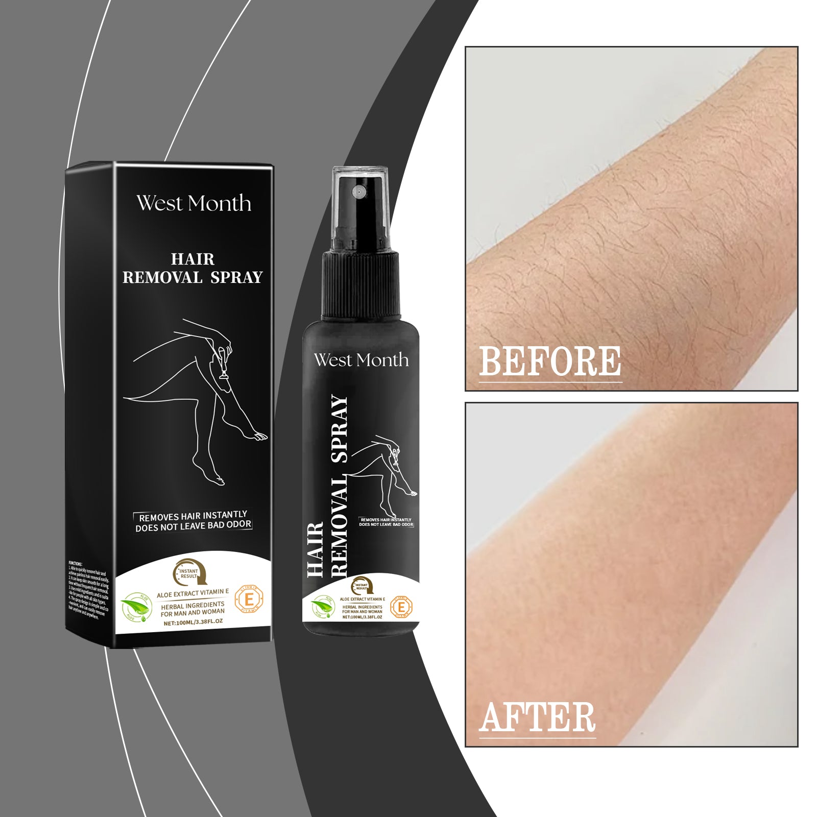 West&Month Cleansing Spray, Refreshing And Gentle Cleansing And Smoothing Body And Skin Spray All Over Armpit Hair Arms - 5 - CJ