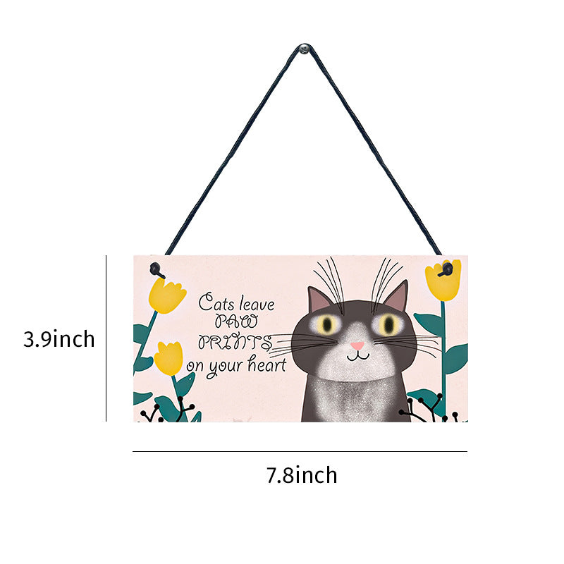 Wooden Cat Pendant For Pets Vintage Style - 0 - CJ