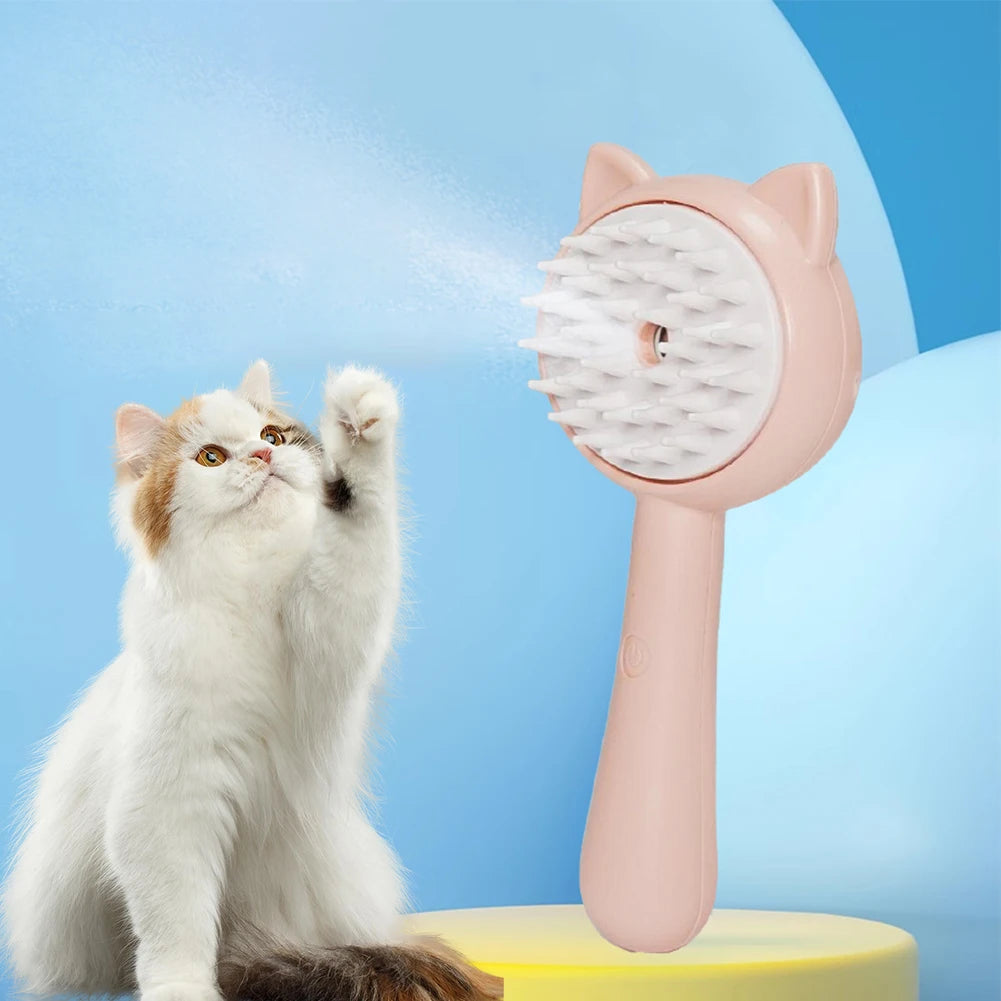 Hair Cleaning Brush With Mist Multifunctional Cat Grooming Brush Rechargeable Self Cleaning Slicker Brush For Pets Dogs & Catsb Pet Products - 0 - CJ