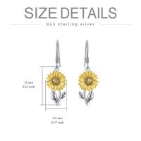 925 Sterling Silver Sunflower Dangle Earrings for Women Girls Teen - 5 - cjdropshipping