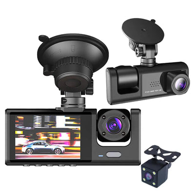 Car Dual Lens Dash Cam HD 1080P Front Rear Inside Video Recorder Camera G - Sensor - 5 - CJ