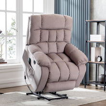 Electric Power Lift Recliner Chair Sofa With Massage And Heat For Elderly 2 Side Pockets USB Ports Single Recliner Chairs For Living Room Overstuffed Breathable Fabric Reclining - 5 - CJ