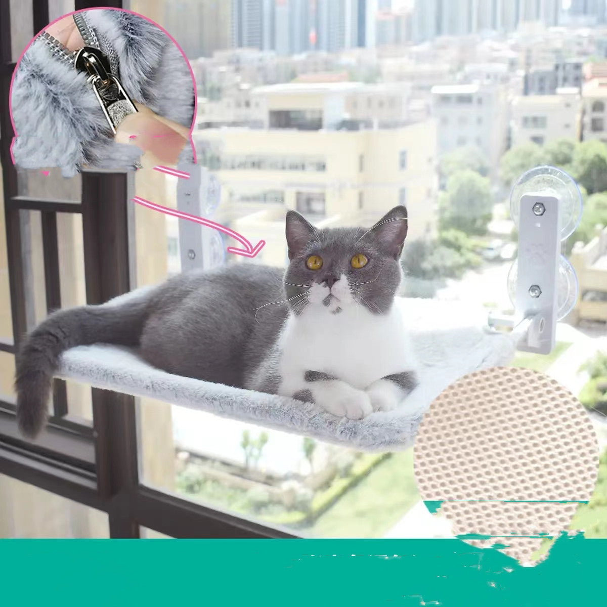 Cat Suction Cup Window Glass Hammock Pet Cat Pets Products - 0 - CJ