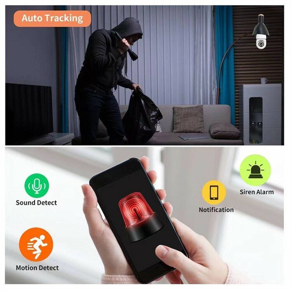 IR E27 Light Bulb Camera 1080P HD Wireless Wifi Smart Home Security Camera - 5 - CJ