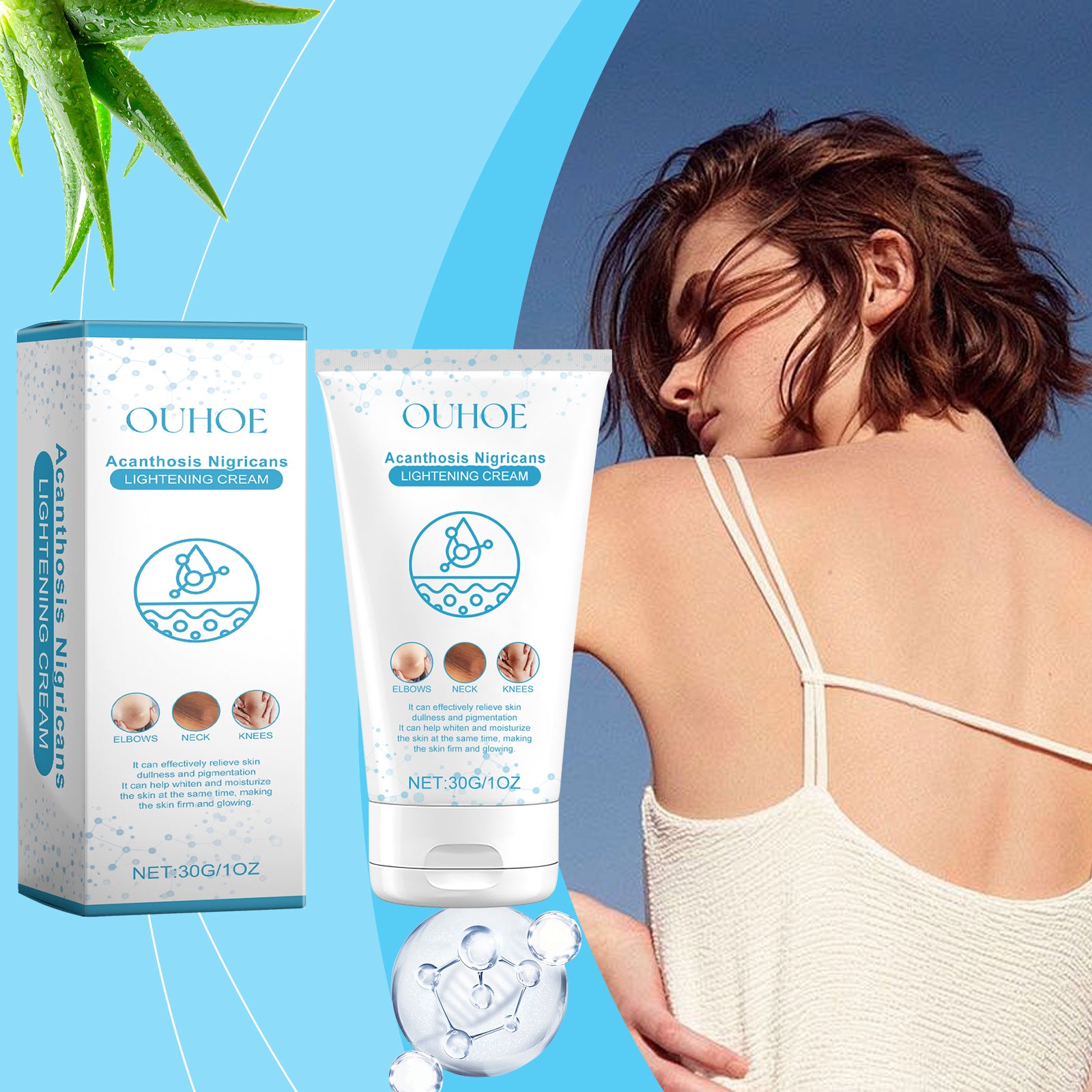 Ouhoe Black Acanthoderm Whitening Cream Soft Moisturizing, Moisturizing, Tender Skin Refreshing, Non - Greasy Elbow Neck Line Care - 5 - CJ