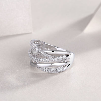1Brilliant Interweaving - A Fashionable And Luxurious Jewelry Accessory Set With Moissanite S925 Sterling Silver And Platinum - plated Diamond Prohibit TikTok sales - 5 - CJ