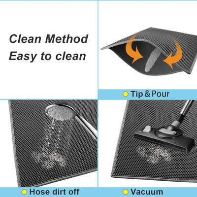Kitty Cat Litter Mat Trapping Honeycomb Double Layer Design Waterproof Double Layer EVA Cat Litter Pad Waterproof Non - slip Sand Basin Filter Kitten Dog Washable Mattress - 5 - CJ