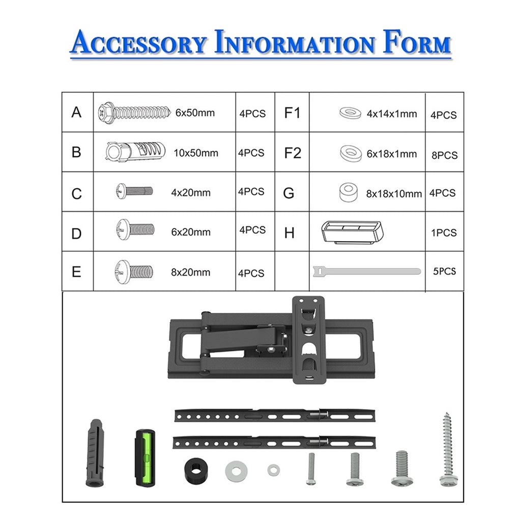 32-65 Inch Single Pendulum Small Base TV Stand TMXD-103 Load Bearing 35KG