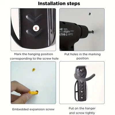 Wall - Mounted Storage Hook For Bikes And Scooters, Movable Garage Rack With 50 Lbs Capacity, Suitable For Mi Electric Scooter M365/PRO And Balance Scooter Nine ES1 ES2 - Black Metal - 5 - CJ