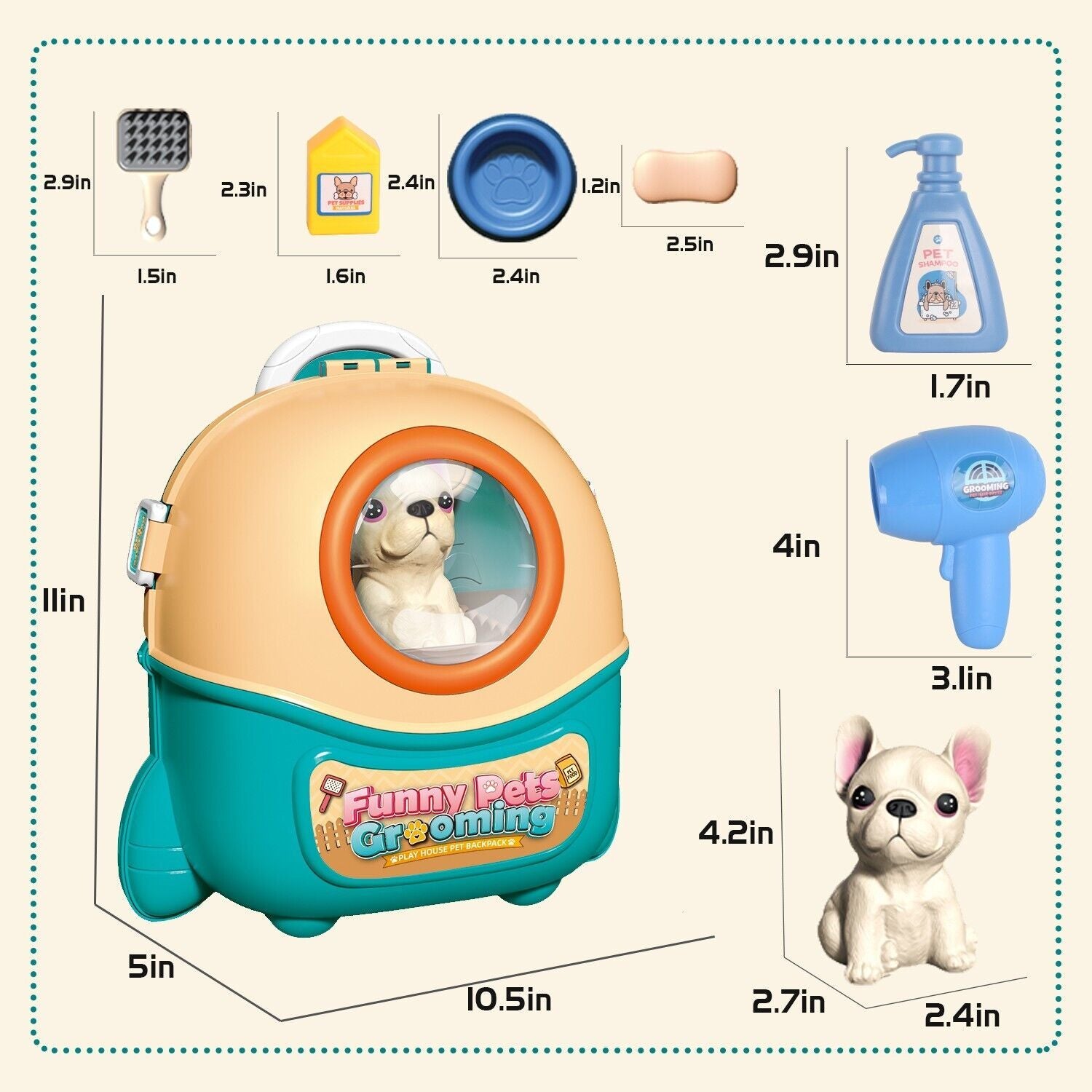 DE 2025 NEW Pet Dog Care Play Set Doctor Kit For Kids 16 Pcs Pretend Vet Grooming Toys,Logistics Is Randomly Dispatched By DHL,DPD,Amazon Logistics.