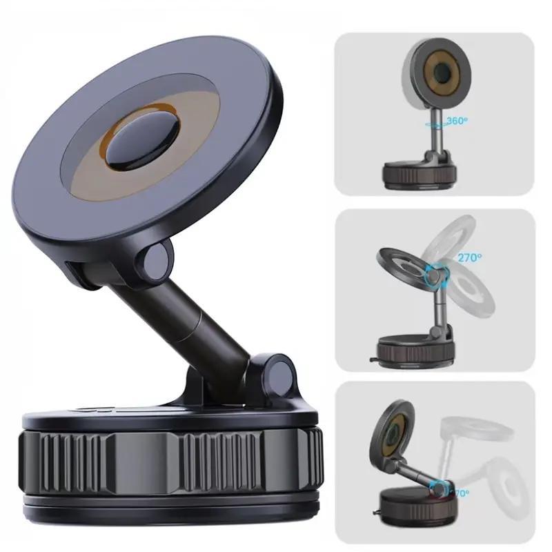 Newly Upgraded Retractable Car Mobile Phone Holder 360 Magnetic Vacuum Suction Cup One - click Safety Lock Ultra - compact Design - 5 - CJ