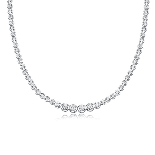 1In The Name Of Light Luxurious Fashion Diamond Pendant Necklace Set With Mosan Diamond Silver Ornaments Prohibit TikTok sales - 5 - CJ