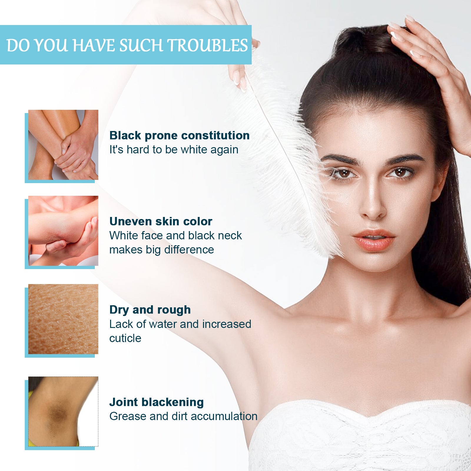 OUHOE Body Toner Lightening Armpit Knee Joint Dark Moisturizing Skin Whitening Body Beauty Care - 5 - CJ