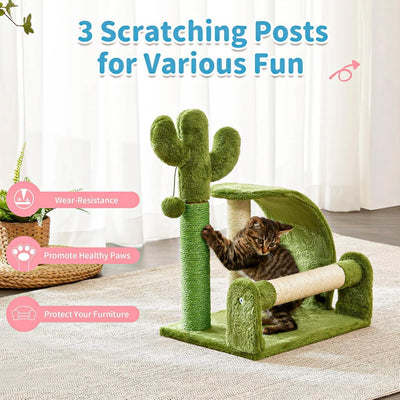 Cactus Shape Natural Sisal Rope Easy To Assemble Green Cat Scratching Post - 5 - cjdroshippping