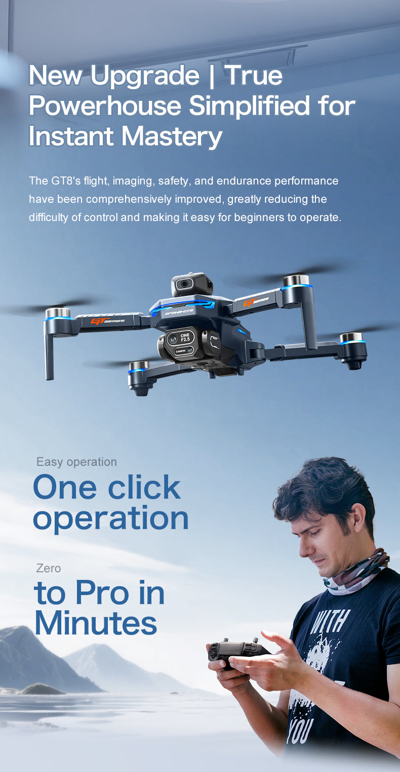 GT8 Brushless Motor Drone With 6K HD Camera & 5G FPV Transmission Free RC Quadcopter, Obstacle Avoidance, Altitude Hold One - Key Return To Foldable For Aerial Photography - 5 - CJ