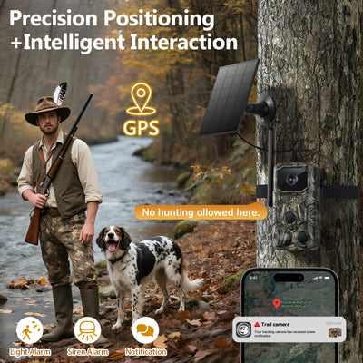 4G GPS Hunting Outdoor Trail Camera Wide Angle 4MP Camouflage Wildlife Deer Monitoring Solar Hunt Camera - 5 - CJ