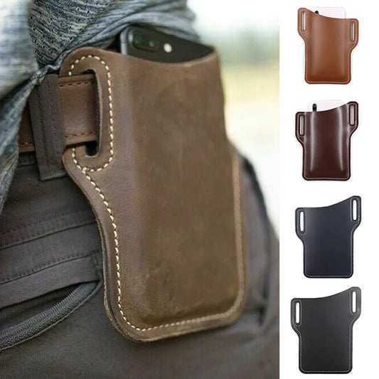 Men Cell Phone Belt Pack Bag Loop Waist Holster Pouch Case Leather Wallet Cover - 5 - CJ