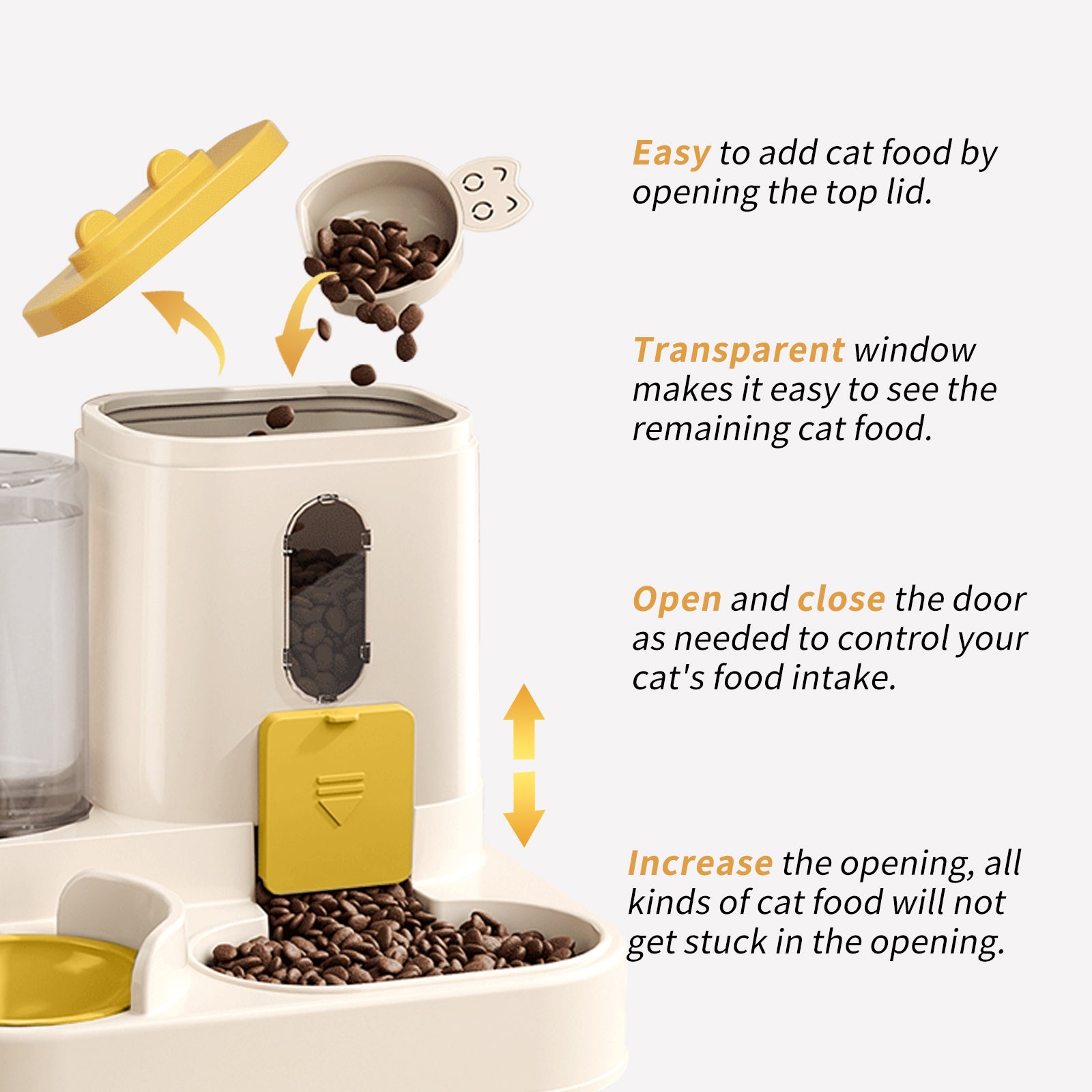 Fully Automatic 2in1 Cat Food Dispenser - Integrated Water And Food Feeding System - Cute Water Dispenser - 5 - CJ