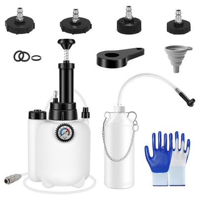 1 Set 3L Manual Brake Bleeder Kit One Person Brake Bleed Vacuum Pump Automotive Brake Fluid Bleeding Kit With 1L Waste Oil Bottle 4 Master Cylinder Adapters Gloves Funnel Fit For Most Vehicles - 5 - CJ