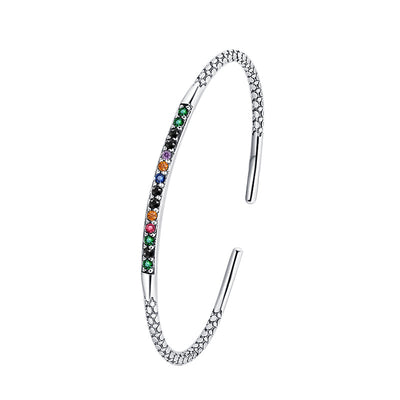 S925 Sterling Silver Vintage Carved Pattern Bracelet Women's Simple Small Design Rainbow Light Luxury Bracelet - 4 - https://x.com/titan_prim62775J