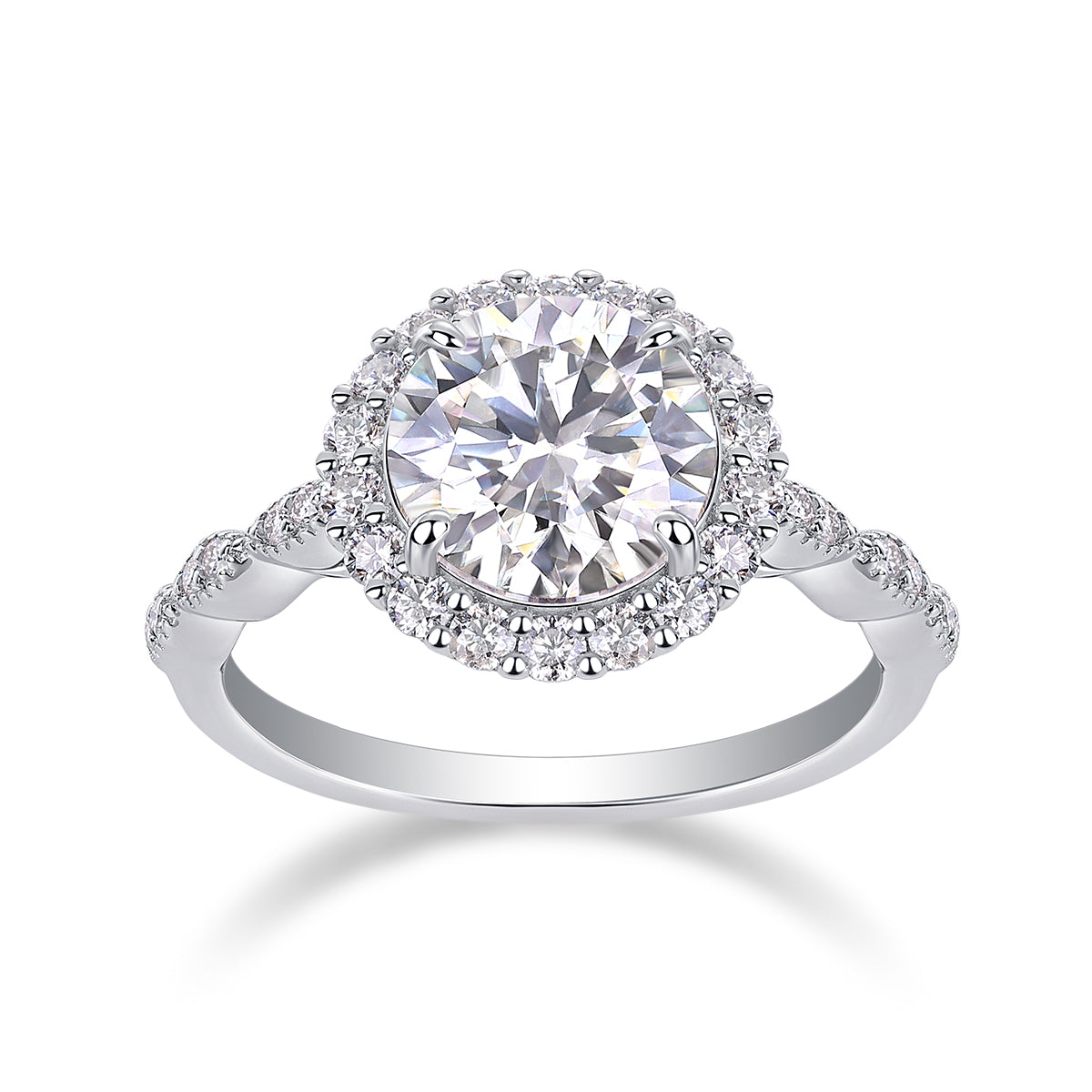 1Starlight Shining - A Fashionable Jewelry Ring Set With 3 - carat Moissanite S925 Sterling Silver And Platinum - plated Diamond Prohibit TikTok sales - 5 - CJ