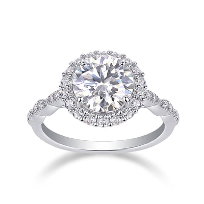 1Starlight Shining - A Fashionable Jewelry Ring Set With 3 - carat Moissanite S925 Sterling Silver And Platinum - plated Diamond Prohibit TikTok sales - 5 - CJ