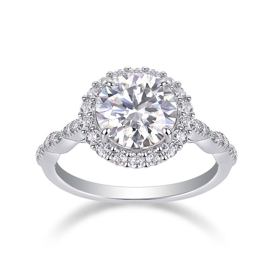 1Starlight Shining - A Fashionable Jewelry Ring Set With 3 - carat Moissanite S925 Sterling Silver And Platinum - plated Diamond Prohibit TikTok sales - 5 - CJ