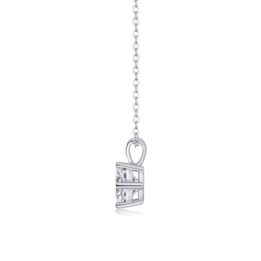 1Romantic Mark Luxury Fashion Diamond Pendant Necklace Set With Mosan Diamond Silver Ornaments Prohibit TikTok sales - 5 - CJ