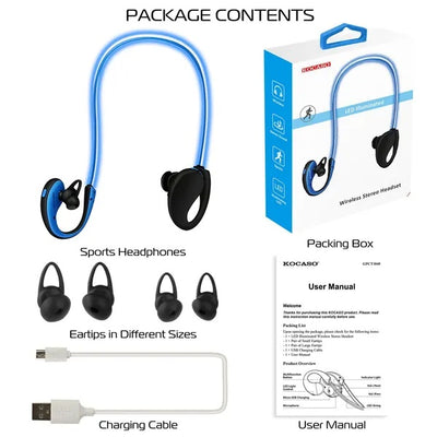 Wireless Sports Headsets Wireless V4.1 Neckband Earphones HD Stereo Sweat - proof Headphones Earbuds - 5 - CJ